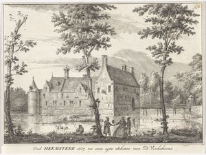 Udsigt over Gamle Heemstede Oud Heemstede 1607. efter en egteskitse af D. Vinkeboons (titel på objekt)
