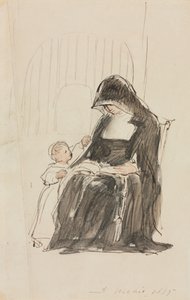Nonne læser for et barn af David Wilkie