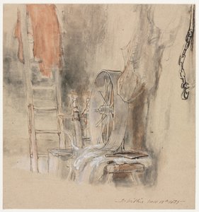 Studie til The Peep-O-Day Boys Cabin, i det vestlige Irland The Sleeping Whiteboy, 1835.