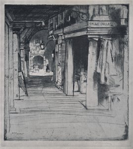 Calle Della Donna, c1900, 1925. af David Young Cameron
