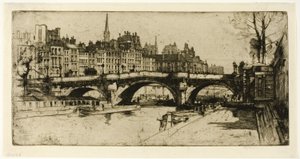 Pont Neuf, plade en fra Paris Set af David Young Cameron