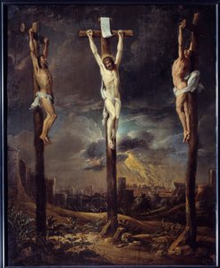 Le Calvary-maleri af David Teniers I Le Vieux (1582-1649) 1600-tallet søn. 0,86x0,69 m af David the Elder Teniers