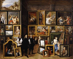 Ærkehertug Leopold Wilhelm i sit billedgalleri med kunstneren og andre figurer af David Teniers the Younger