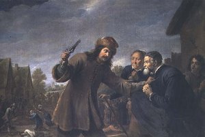 Angreb på en landsby, 1648 af David Teniers the Younger