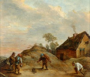 Mænd, der spiller ved bowls af David Teniers the Younger