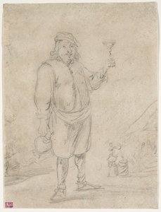 Bonde hæver et glas vin, ca. 1644 af David Teniers the Younger