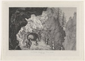Passage i klipperne La Roche percée på Tête Noire (titel på objekt) af David van der Kellen