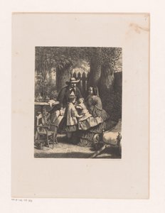Familie i en have, muligvis familien Van der Kellen