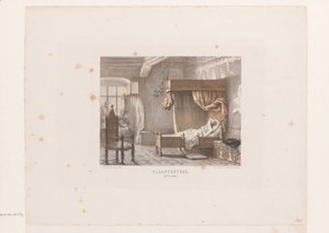 Soveværelse, 1200-tallet Soveværelse. (1200-tallet) (titel på objekt)