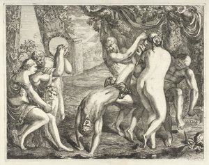 Landskab med en Bacchanal af David van der Plas