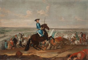 Le roi Charles XII (Carl de Suede) (1682-1718) ved slaget ved Narva