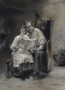 News of the Prodigal (farve litho) af Davidson Knowles