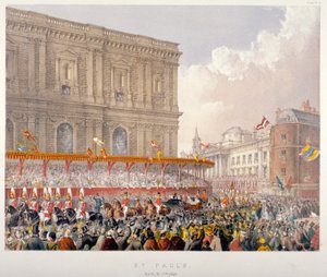 Kongelig procession passerer den østlige ende af St Paul