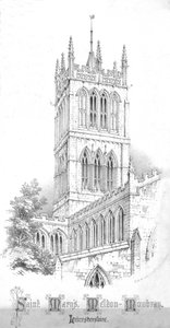 Saint Marys, Melton-Mowbray. Leicestershire, omkring 1850