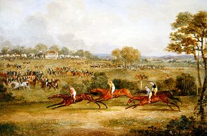 Et landsløbsmøde (olie på panel) af Dean I Wolstenholme