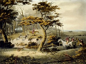 Eftermiddag, Rævejagt, graveret af J.H. Clarke og F. Jeakes