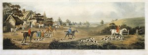 Rævejagt, plade 4, graveret af Thomas Sutherland (1785-1838) 1817 (farve litho)