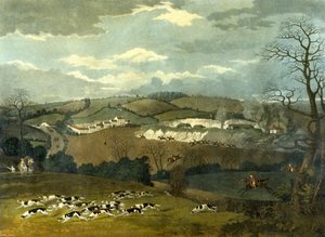 Full Cry, indgraveret af R.G. Reeve, ca. 1830 (farve litho)