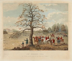 [Rævejagt] sæt på fire: (2) Fox Breaking Cover / At Upper Gatton Seat of the Duke of St. Alban