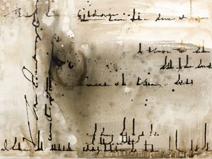 Abstrakt blækskrift af Deb Chaney