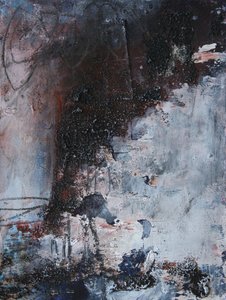 Mørk, struktureret abstrakt kunst af Deb Chaney