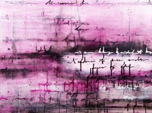 Pink Script – Abstrakt af Deb Chaney