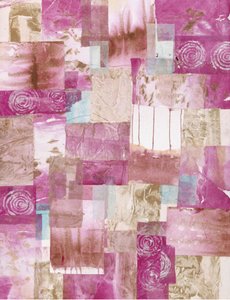 Struktureret lyserød collage af Deb Chaney