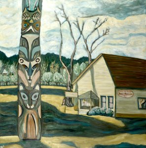 Oaks Totem, 2019 (akryl på lærred) af Deborah Eve Alastra