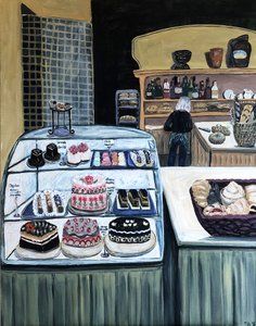Patisserie, 2018 (akryl på lærred) af Deborah Eve Alastra