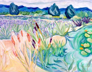 Sauvie Landscape, 2015 (akryl på lærred) af Deborah Eve Alastra