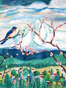 Signs of Spring, 2016 (akryl på lærred) af Deborah Eve Alastra