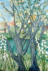 Spring Trees, 2012 (akryl på lærred) af Deborah Eve Alastra