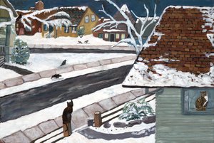 Studio View, 2019 (akryl på lærred) af Deborah Eve Alastra