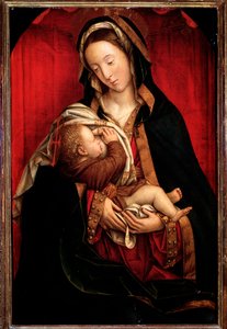 "" Jomfru og barn"" Jomfru Maria, der ammer Jesus
