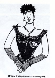 Igor Severyanin 1887-1941 karikatur, 1915 af Deni