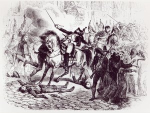 2. maj 1808, oprør i Madrid, fra "Histoire de Napoleon" af M. de Norvins, 1839