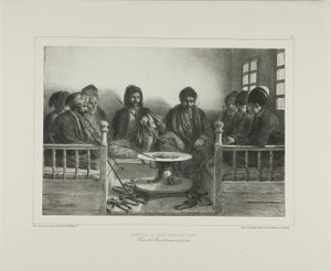 Armeniere og tartarer på en café af Denis Auguste Marie Raffet