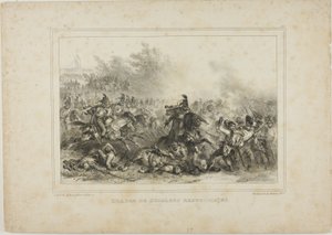 De republikanske husarers angreb af Denis Auguste Marie Raffet