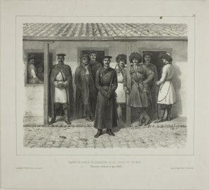 Kosakkernes livvagter ved linjen, Kuban, Taman, Détroit de Yéni-Kaleb, 9. oktober 1837 af Denis Auguste Marie Raffet