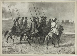 Kosak-eskorte til grænsen til Kuban, Taman (Centralrusland), 11. oktober 1837