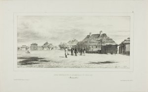 Karantænegeneralens gårdsplads, Skoulani, Bessarabien af Denis Auguste Marie Raffet
