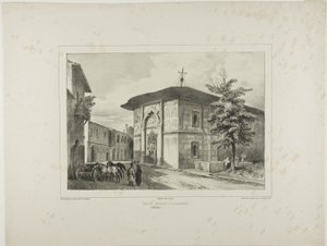 Græsk kirke, Bukarest, Valakiet, 15. juli 1837 af Denis Auguste Marie Raffet