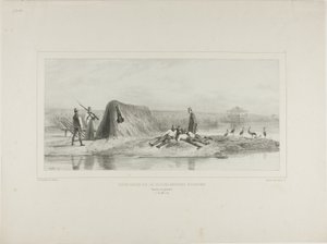 Vagtpost for de ungarske militærkolonier, venstre bred af Donau, 7. juli 1837 af Denis Auguste Marie Raffet