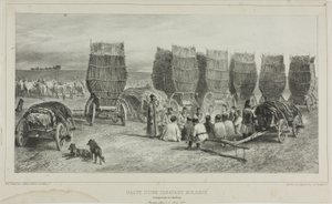 Stoppested for en moldavisk karavane, der transporterede kul, Bessarabien, 5. august 1837 af Denis Auguste Marie Raffet