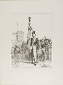 Let infanteri, fanebærer af Denis Auguste Marie Raffet