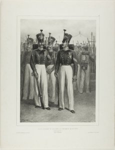 Underofficerer og soldater fra Volhynie-regimentet (den kejserlige garde), Vosnessensk-lejren af Denis Auguste Marie Raffet