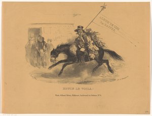 Postillion til hest Endelig le voila! (titel på objekt) Album fra 1836 (serietitel på objekt) af Denis Auguste Marie Raffet