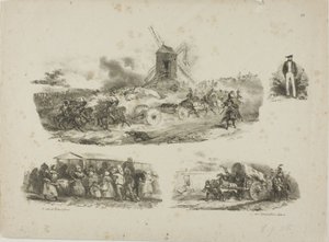 Ark med skitser af Denis Auguste Marie Raffet