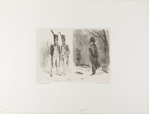 Ark med skitse (Grenadier of the Guard, Napoleon in a Bivouac)