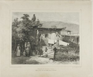 Tartar-bøndernes hjem i landsbyen Déré-Koui, nær Jalta, Krim, 31. august 1837 af Denis Auguste Marie Raffet